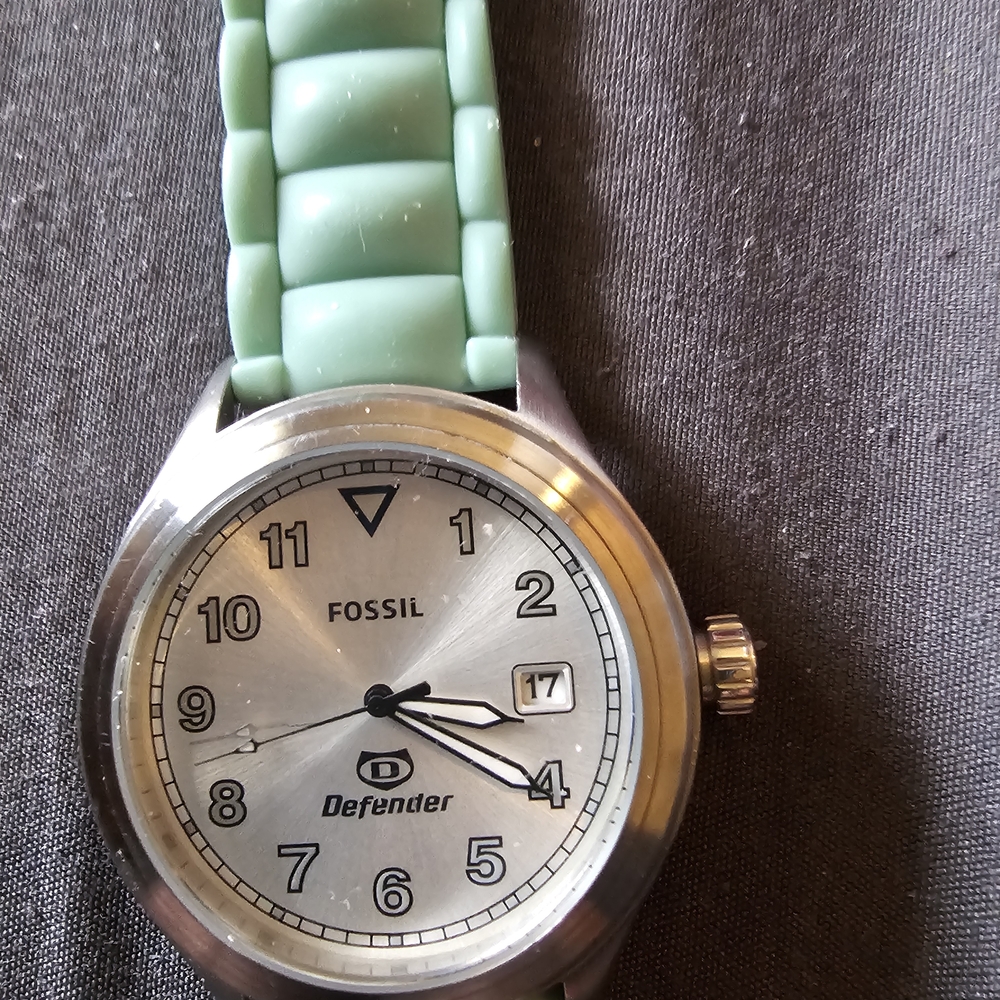 Fossil Silver and Green Women's Watch